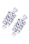 Ornamaas_Silver Plated Swarovski Crystal Cocktail Chandelier Earrings_Online_at_Aza_Fashions