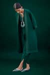 Buy_AMPM_Green Wool 140gm Cape Open Adara And Dhoti Pant Set _Online_at_Aza_Fashions