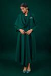 Buy_AMPM_Green Wool Gm Keisha Swirl Embossed  Draped Jacket_at_Aza_Fashions