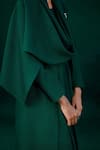 AMPM_Green Wool Gm Keisha Swirl Embossed  Draped Jacket_at_Aza_Fashions