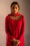 Buy Apeksha Jain Label Red Georgette Embroidered Gota Work Round Floral Kurta Set Online at Aza Fashions Buy_Apeksha Jain Label_Red Georgette Embroidered Gota Work Round Floral Kurta Set _Online_at_Aza_Fashions