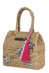 Buy_Ginn And Tonik_Beige Sequins, Tassels Cane Beach Bag_at_Aza_Fashions