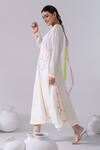 Buy_Kacha Tanka_Ivory Cotton Voile Thread Embroidered Overlap Dress_Online_at_Aza_Fashions