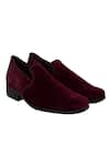 Buy_Veruschka by Payal Kothari_Maroon Velvet Loafers _at_Aza_Fashions