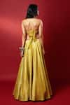 Shop_Nautanky_Yellow Crop Top Organza Lehenga Kasab Satin Inayat And Set _at_Aza_Fashions