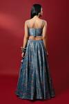 Shop_Nautanky_Blue Kasab Satin Dupatta Organza Embroidery Square Neck Noor Lehenga Set _at_Aza_Fashions