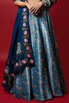 Shop_Nautanky_Blue Kasab Satin Dupatta Organza Embroidery Square Neck Noor Lehenga Set _Online_at_Aza_Fashions