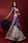 Nautanky_Purple Kasab Satin Dupatta Organza Round Aaftab Lehenga Set _Online_at_Aza_Fashions
