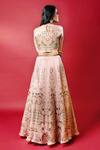 Shop_Nautanky_Pink Kasab Satin Dupatta Organza Round Noor Lehenga Set _at_Aza_Fashions