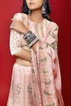 Nautanky_Pink Kasab Satin Dupatta Organza Round Noor Lehenga Set _at_Aza_Fashions