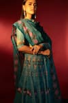 Shop_Nautanky_Blue Kasab Satin Dupatta Organza Round Ziba Lehenga Set _Online_at_Aza_Fashions