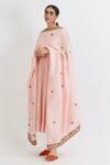 Peeli Dori Pink Rose Cotton Embroidery Round Anarkali With Chanderi Dupatta Online at Aza Fashions Peeli Dori_Pink Rose Cotton Embroidery Round Anarkali With Chanderi Dupatta _Online_at_Aza_Fashions