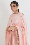 Shop Peeli Dori Pink Rose Cotton Embroidery Round Anarkali With Chanderi Dupatta Online at Aza Fashions Shop_Peeli Dori_Pink Rose Cotton Embroidery Round Anarkali With Chanderi Dupatta _Online_at_Aza_Fashions