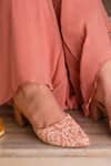 Urbansway_Pink Embroidered Gulabo Mule Block Heels_at_Aza_Fashions
