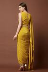 Shop_Aayushi Maniar_Yellow Crepe Silk Round Draped Gown _at_Aza_Fashions