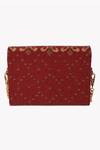 Shop_The Leather Garden_Maroon Embellished Crossbody Bag _at_Aza_Fashions