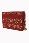 The Leather Garden_Maroon Embellished Crossbody Bag _Online_at_Aza_Fashions