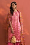 Shop Naaz By Noor Pink , Printed Zari, Striped Round Jacket And Pant Set Online at Aza Fashions Shop_Naaz By Noor_Pink , Printed Zari, Striped Round Jacket And Pant Set _Online_at_Aza_Fashions