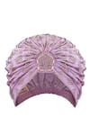 Hair Drama Co_Purple Rhinestone Work Turban _at_Aza_Fashions