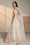 Chamee And Palak Ivory Floral Pattern Plunge V Neck Calico Embroidered Lehenga And Blouse Set Online at Aza Fashions Chamee And Palak_Ivory Floral Pattern Plunge V Neck Calico Embroidered Lehenga And Blouse Set _Online_at_Aza_Fashions