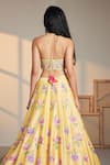 Shop_Chamee and Palak_Yellow Embroidered Floral Pattern Flower Of Life Bridal Lehenga Set  _at_Aza_Fashions