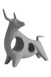 Buy_H2H_Grey Ceramic Fearless Bull Sculpture _Online_at_Aza_Fashions