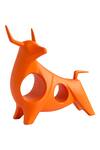 H2H_Orange Ceramic Fearless Bull Sculpture _Online_at_Aza_Fashions