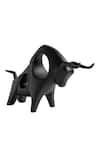 Buy_H2H_Black Ceramic Charging Bull Sculpture _Online_at_Aza_Fashions