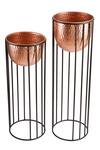Buy H2h Brown Copper Hammered Planter Of 2 Online at Aza Fashions Buy_H2h_Brown Copper Hammered Planter Of 2_Online_at_Aza_Fashions
