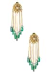 Buy_Hyperbole_Gold Plated Bead Floral Chain Danglers _at_Aza_Fashions