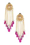 Buy_Hyperbole_Gold Plated Bead Floral Chain Danglers_at_Aza_Fashions