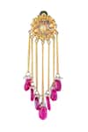 Hyperbole_Gold Plated Bead Floral Chain Danglers_Online_at_Aza_Fashions