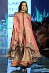 Rajdeep Ranawat_Pink 100% Silk Round Printed Cape And Sharara Set  _Online_at_Aza_Fashions