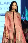 Rajdeep Ranawat_Pink 100% Silk Round Printed Cape And Sharara Set  _at_Aza_Fashions