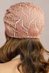 Shop_Hair Drama Co_Pink Sequins And Glass Beads & Embellished Turban _at_Aza_Fashions