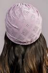 Shop_Hair Drama Co_Purple Rhinestone Embellished Lycra Turban _at_Aza_Fashions