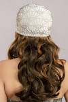 Shop_Hair Drama Co_Off White Rhinestone Embellished Turban _at_Aza_Fashions