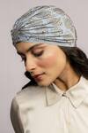 Hair Drama Co_Blue Rhinestone Embellished Turban _Online_at_Aza_Fashions