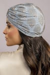 Shop_Hair Drama Co_Blue Rhinestone Embellished Turban _at_Aza_Fashions