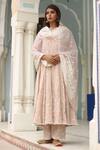 Buy_Gulabo Jaipur_Grey Pure Cotton Modal V Neck Embroidered Anarkali Set _Online_at_Aza_Fashions