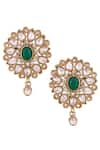 Anayah Jewellery_Green Gold Plated Kundan Pendant Choker Set _Online_at_Aza_Fashions