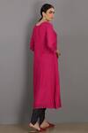 Shop_Asaga_Pink Anarkali Chanderi Silk, Cotton Pant Mul Cotton Dupatta Organza Set _at_Aza_Fashions