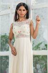 Kanj By Priyanka A Sakhuja_Ivory Georgette Sequin, Cutdana And Thread Work Harriet Embroidered Jumpsuit _Online_at_Aza_Fashions