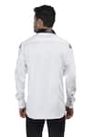 Shop_Abkasa_White Cotton Slim-fit Patchwork Shirt _at_Aza_Fashions