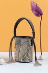 Buy_The Leather Garden_Black Embellished Bucket Bag _at_Aza_Fashions