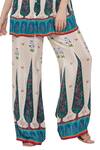 Limerick by Abirr N' Nanki_Off White Crepe Moroccan And Floral Haruki Bi Pants  _at_Aza_Fashions