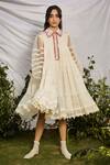 Buy_Interpret_White Cotton Voile Embroidered Dress_at_Aza_Fashions