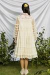 Shop_Interpret_White Cotton Voile Embroidered Dress_at_Aza_Fashions