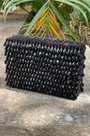 Buy_Bhavna Kumar_Black Embroidery Crystal Box Clutch With Sling _at_Aza_Fashions