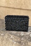 Shop_Bhavna Kumar_Black Embroidery Crystal Box Clutch With Sling _at_Aza_Fashions